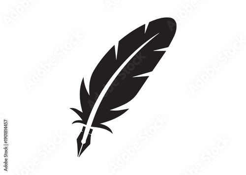 Quill Icon, Editable Solid Vector Illustration