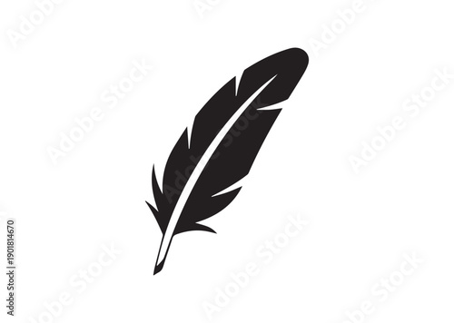 Quill Icon, Editable Solid Vector Illustration