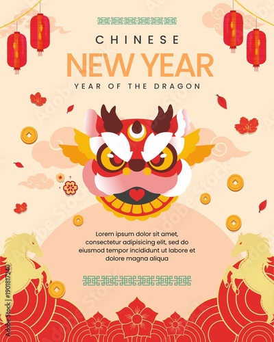 CHINESE NEW YEAR template Design for Instagram