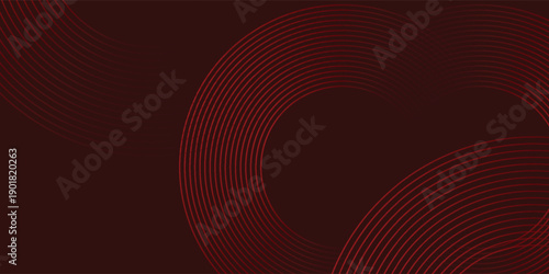 Abstract elegant red background with golden curved lines and lighting effect sparkle. Luxury template award design.