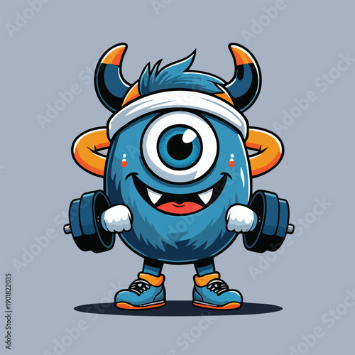 Cartoon Style Smiling Shopkeeper Working at Checkout Counter Illustration