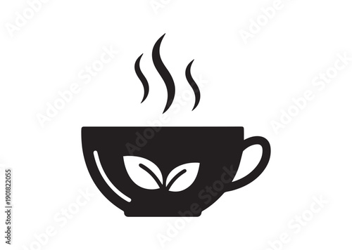 Green Tea Icon, Editable Solid Vector Illustration