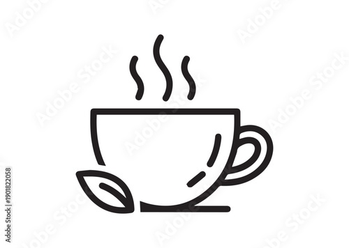 Green Tea Icon, Editable Solid Vector Illustration