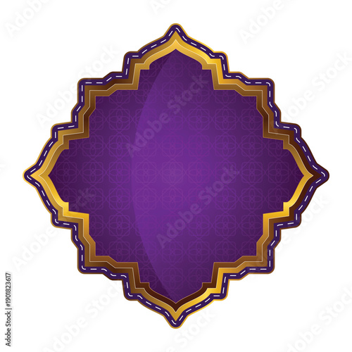 Luxury blue arabic islamic text box title frame border