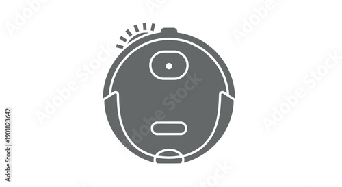 Simple Robot Vacuum Cleaner Icon Design.
