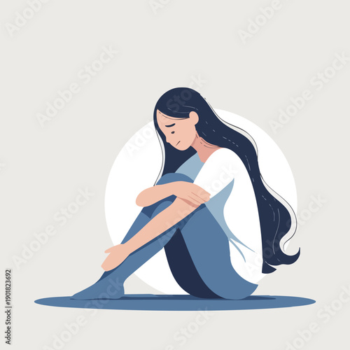 Cartoon Style Smiling Shopkeeper Working at Checkout Counter Illustration