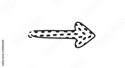 Black and White Arrow Icon Illustration.