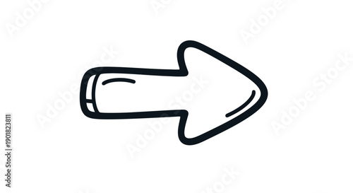 Simple Black Arrow Graphic Illustration.