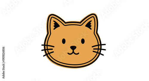 Cartoon Cat Face Illustration Design Element.