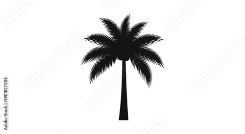 A striking silhouette of a tropical palm tree against a clean white background evoking vacation vibes high quality