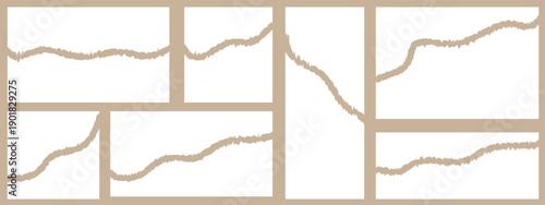 Torn sheets of paper. Torn paper strips set. Vector illustration