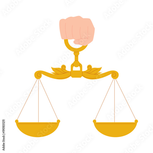 Justice Scales and Law Symbols Illustration 