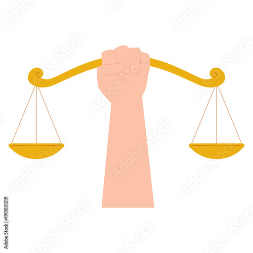 Justice Scales and Law Symbols Illustration 