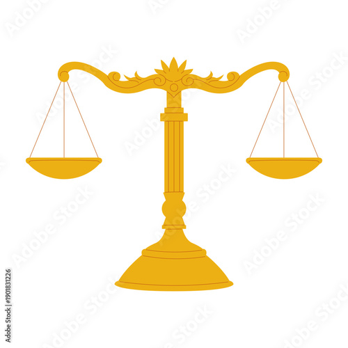 Justice Scales and Law Symbols Illustration 
