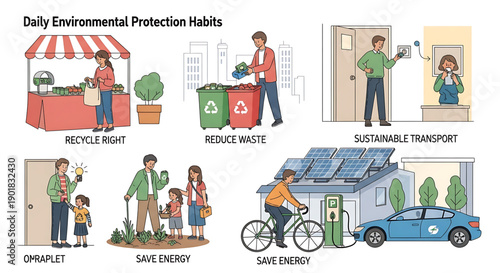 Eco friendly daily habits for environmental protection and sustainability