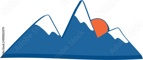 Travel Doodle colorful Elements Vector Illustration Mountain