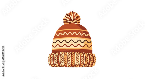Cozy knitted winter hat with a pom-pom for warmth and style during cold weather.