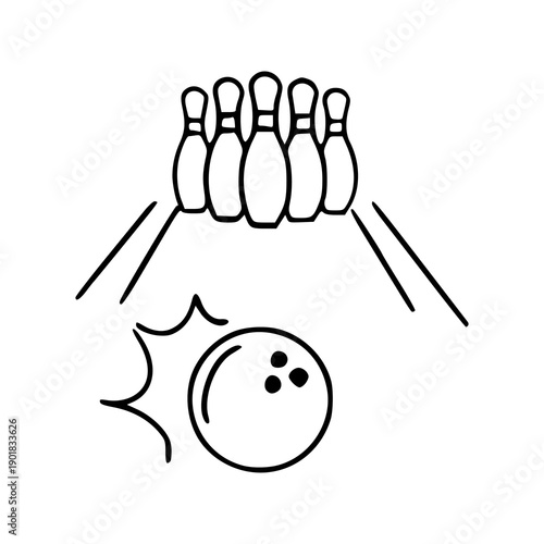ten pin bowling sketch for sports logo and design