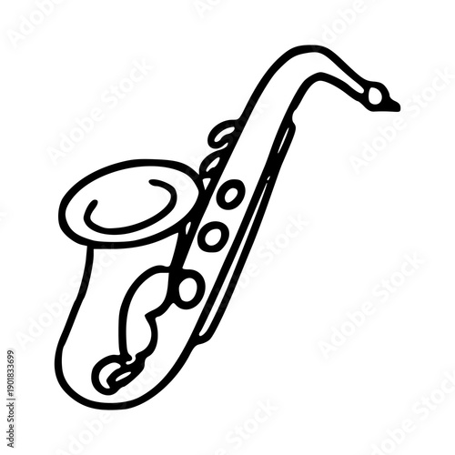 minimalist saxophone line art illustration