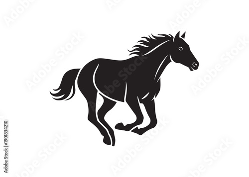 Racehorse Icon, Editable Solid Vector Illustration