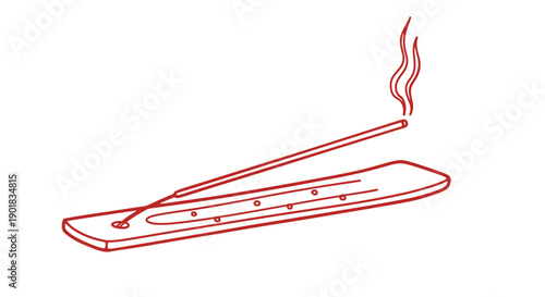 Burning Incense Stick on Holder.