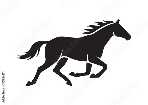 Racehorse Icon, Editable Solid Vector Illustration