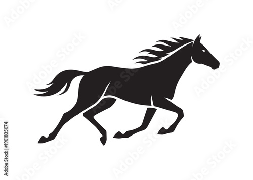 Racehorse Icon, Editable Solid Vector Illustration