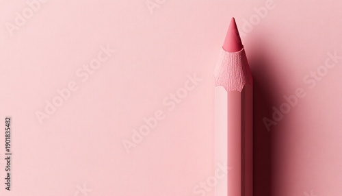 Single pink pencil on pastel background expressing creativity minimalism clarity and artistic potential