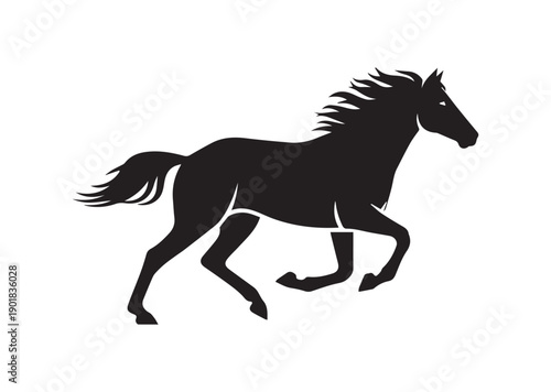 Racehorse Icon, Editable Solid Vector Illustration