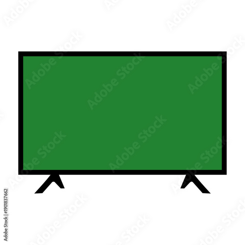 Green Screen TV Monitor Mockup Icon – Blank Display Screen Template