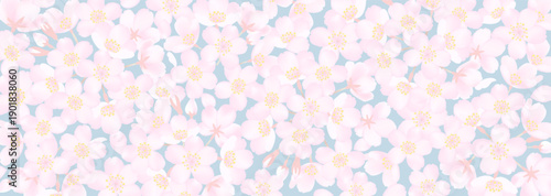 桜の花を敷き詰めたようなベクター背景イラスト