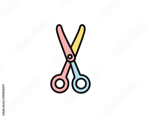 Cute Child Safe School Scissors Doodle Illustration PNG Transparent Background