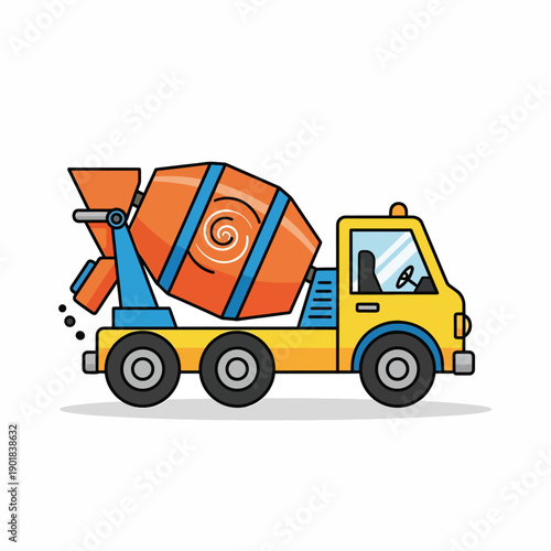 Yellow Cement Mixer Truck