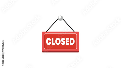 Store Closed Hanging Sign for Retail Business Hours Notice and Shop Entrance Communication