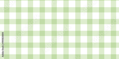 Modern Green and white plaid fabric texture background. Seamless pattern checkered wallpaper.Vector