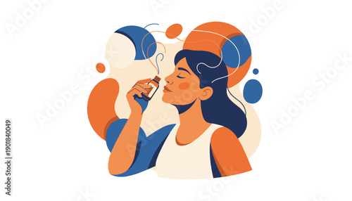 Woman enjoying a moment of calm with a vape pen.