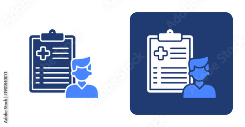 Patient Intake icon, with contrast background.