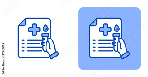 Medical Test icon, with contrast background.