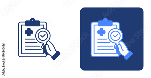Diagnostic Screening icon, with contrast background.