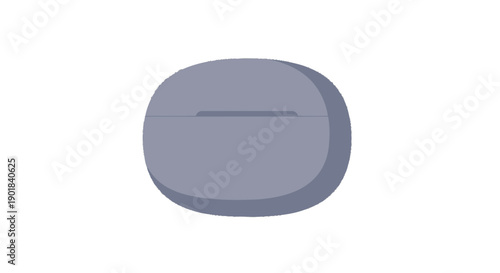 Gray Oval Pill with Line on Surface.
