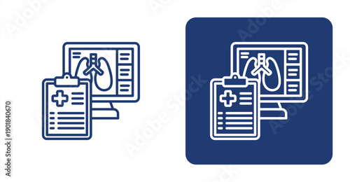 Diagnostic Report icon, with contrast background.