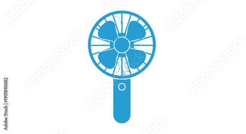 Blue Handheld Portable Electric Fan.