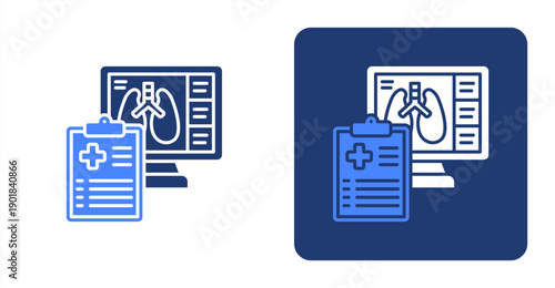 Diagnostic Report icon, with contrast background.