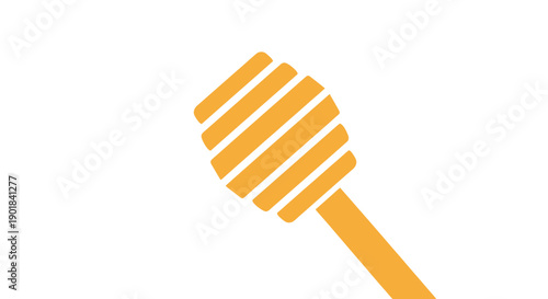 Honey Dipper with Yellow Handle.