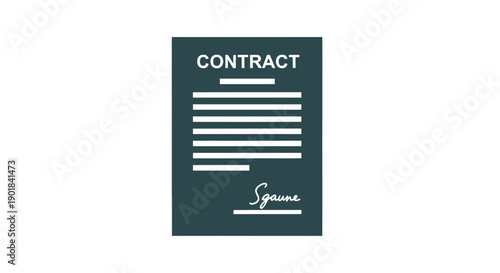 Contract Document with Signature on Paper.