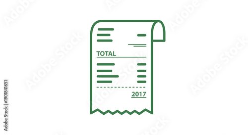 Green Receipt Icon with Total Amount.