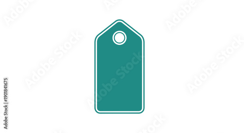 Green Label Tag with White Background.