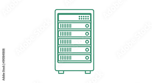 Server Rack Illustration Simple Design Element.