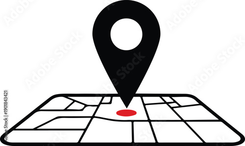 Geo location map pin pointer mark on road network street atlas indicates destination address or current geographical spot vector