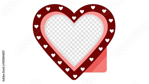 Heart Photo Frame with Transparent Center for Valentine's Day or Love Theme